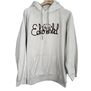 Vintage Ecko Unltd Hoodie Men 2XL Gray Y2K Pullover Rhino Embroidered Distressed
